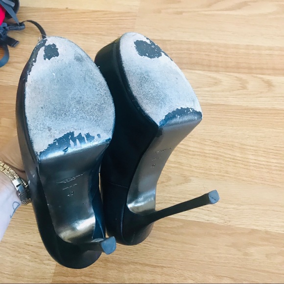 YSL black leather Tribute platform heel Pump - Picture 4 of 8